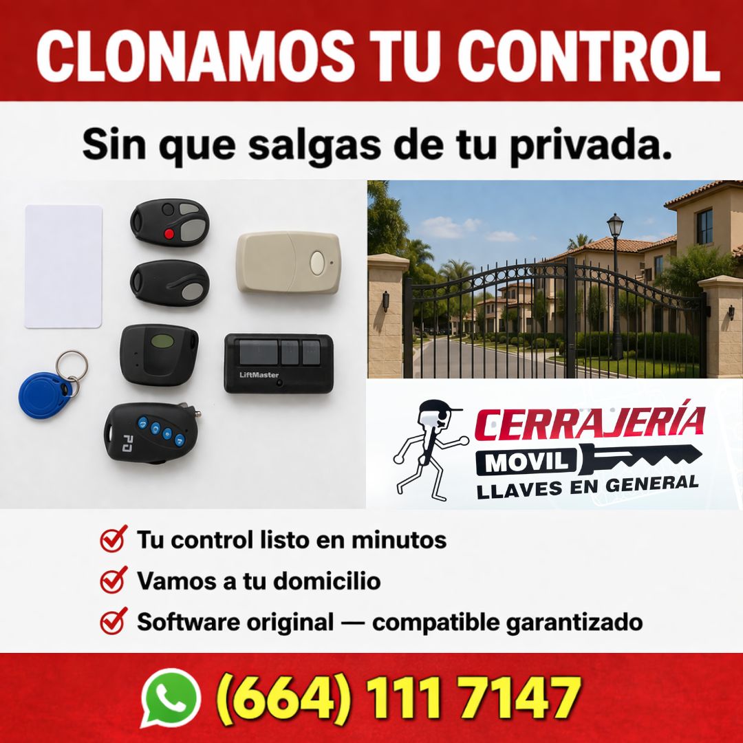 Clonación de controles residenciales Tijuana